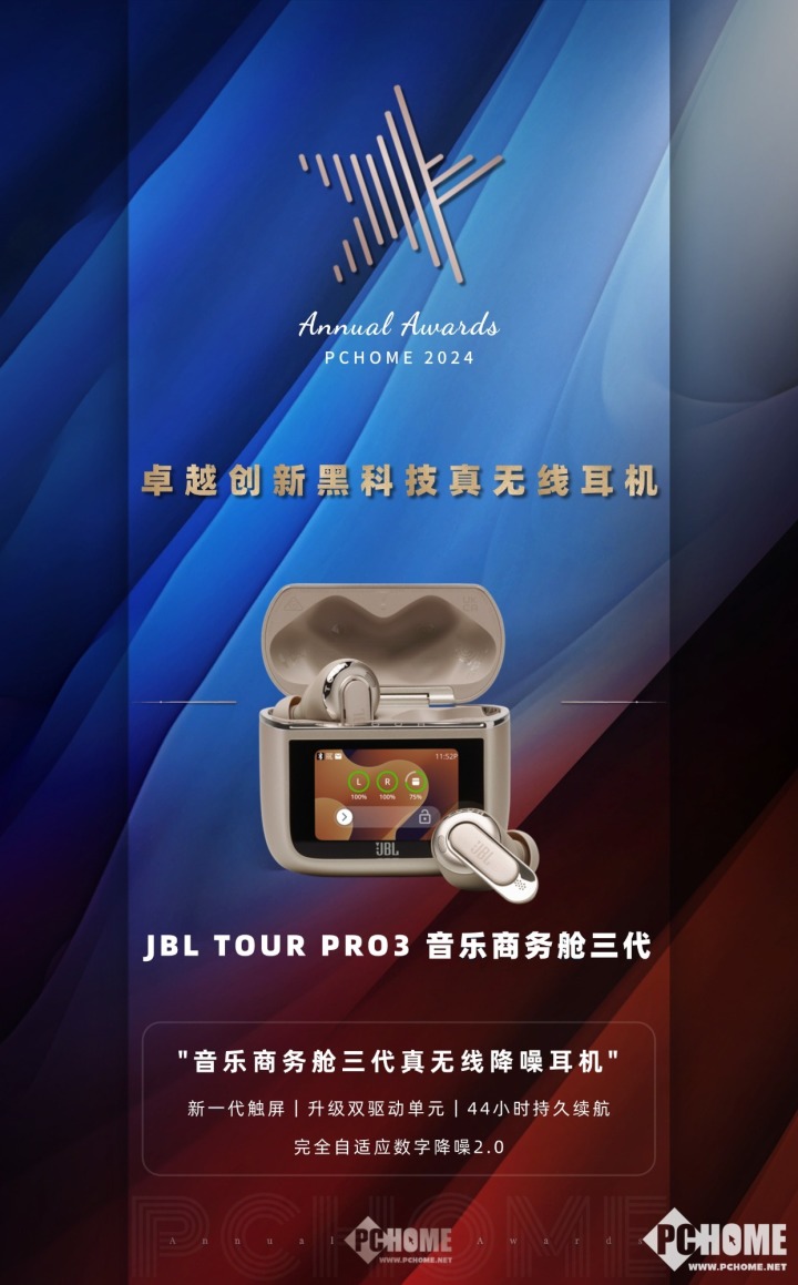 home2024卓越创新黑科技真无线耳机奖人生就是搏JBL TOUR PRO3获PC(图2)